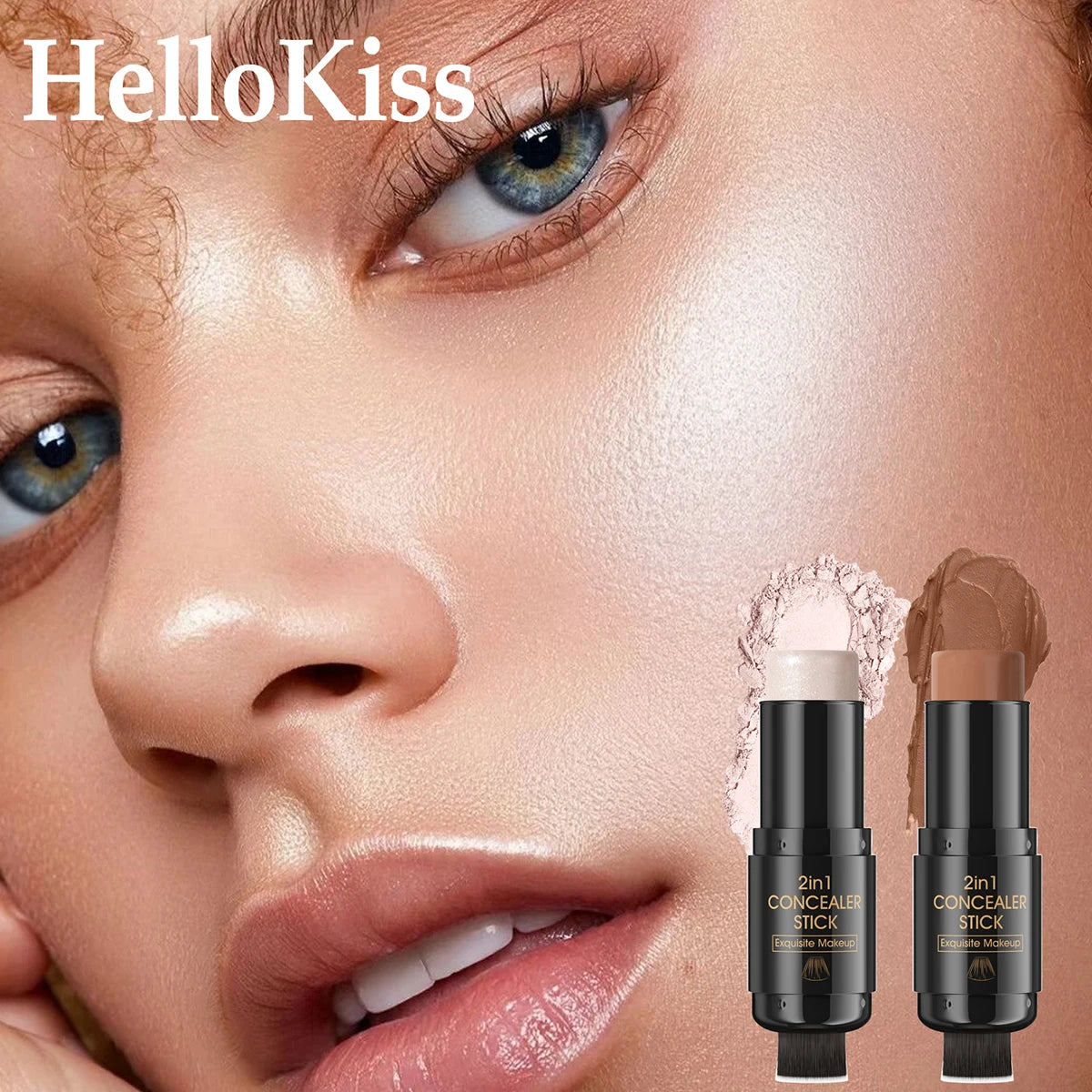 Customize Logo Foundation&Contour&Highlighter&Blush Stick with Brush Private Label Shimmer Highlighter Stick