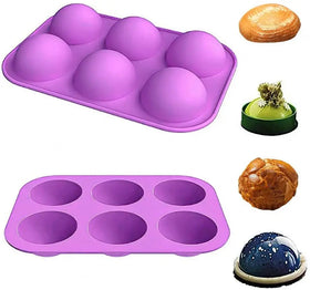 Red 6 Semi Sphere Silicone Molds for Baking Hot Chocolate Bomb Cake Jelly Dome Mousse Mold Food Grade Silicone DIY