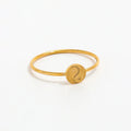 Joolim Jewelry Wholesale 18K Gold Plated Sand Finish Tai Chi Stainless Steel Ring for Women Dainty Ring