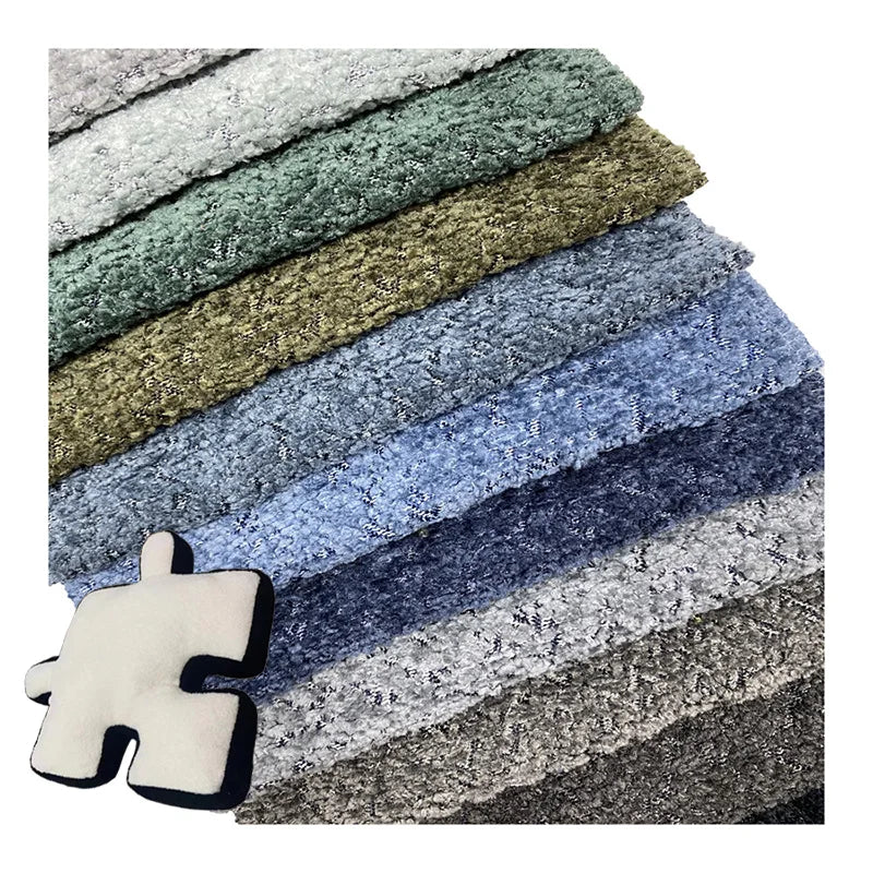 Modern Design Printed Imitation Lambs Wool Breathable Home Textile Velvet Upholstery Boucle Fabric for Furniture Sofa and Car