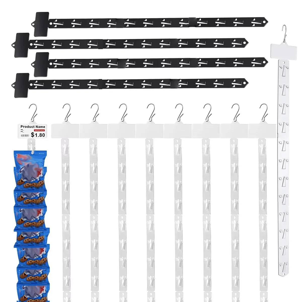 Hot-Selling Supermarkets Retail Plastic Clips Strips Display Hanging