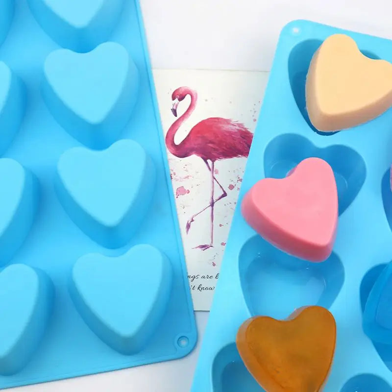 229 Factory Free Sample 8 Holes Heart Shape Silicone Cake Mold Sap Making Molds Silicone Candle Molds love Mold