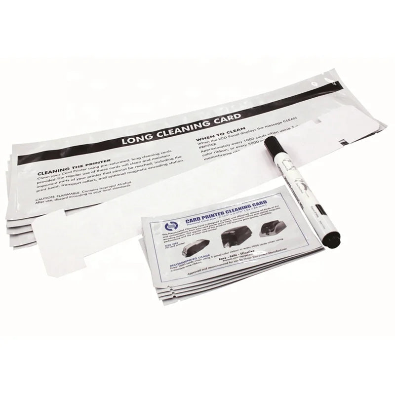 61100334 ID Card Printer Long 330mm T Cleaning Cards IPA Pen Cleaning Kit for Javelin CLNKITJ300 J330i J360i & J430i