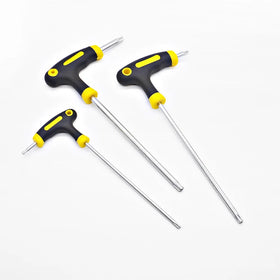 T Handle Torx Key Wrench T20 T25 T27 T30 T40 with Security Hole Spanner Star Socket Screw Driver Hand Tools