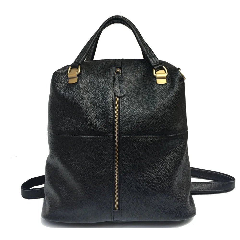Multi-purpose Dual-use Backpack Casual Daypacks Travel Ladies Backpack Large Capacity Unisex Genuine Cow Leather Handbags