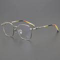2025 Decorative Light Pink Black Grey Texture Titanium Exquisite Carving Rectangular Square Customized Wholesale Glasses CH8197