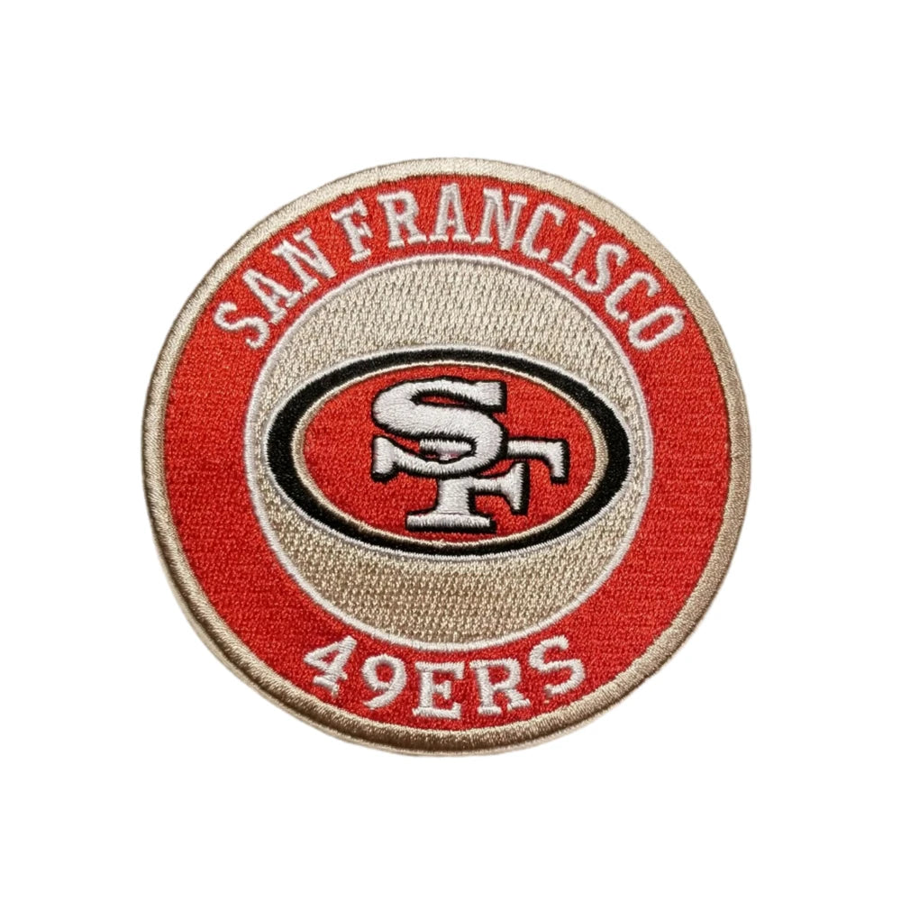 Factory Custom Embroidery Football San Francisco 49ers 3" Round Iron on Embroidered Patch