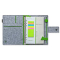 Custom Laser Logo Eco Durable Wool Felt Fabric Perfect Binding Embossed Multifunctional Pockets Loose Leaf Binder 10" Office MegaBDM