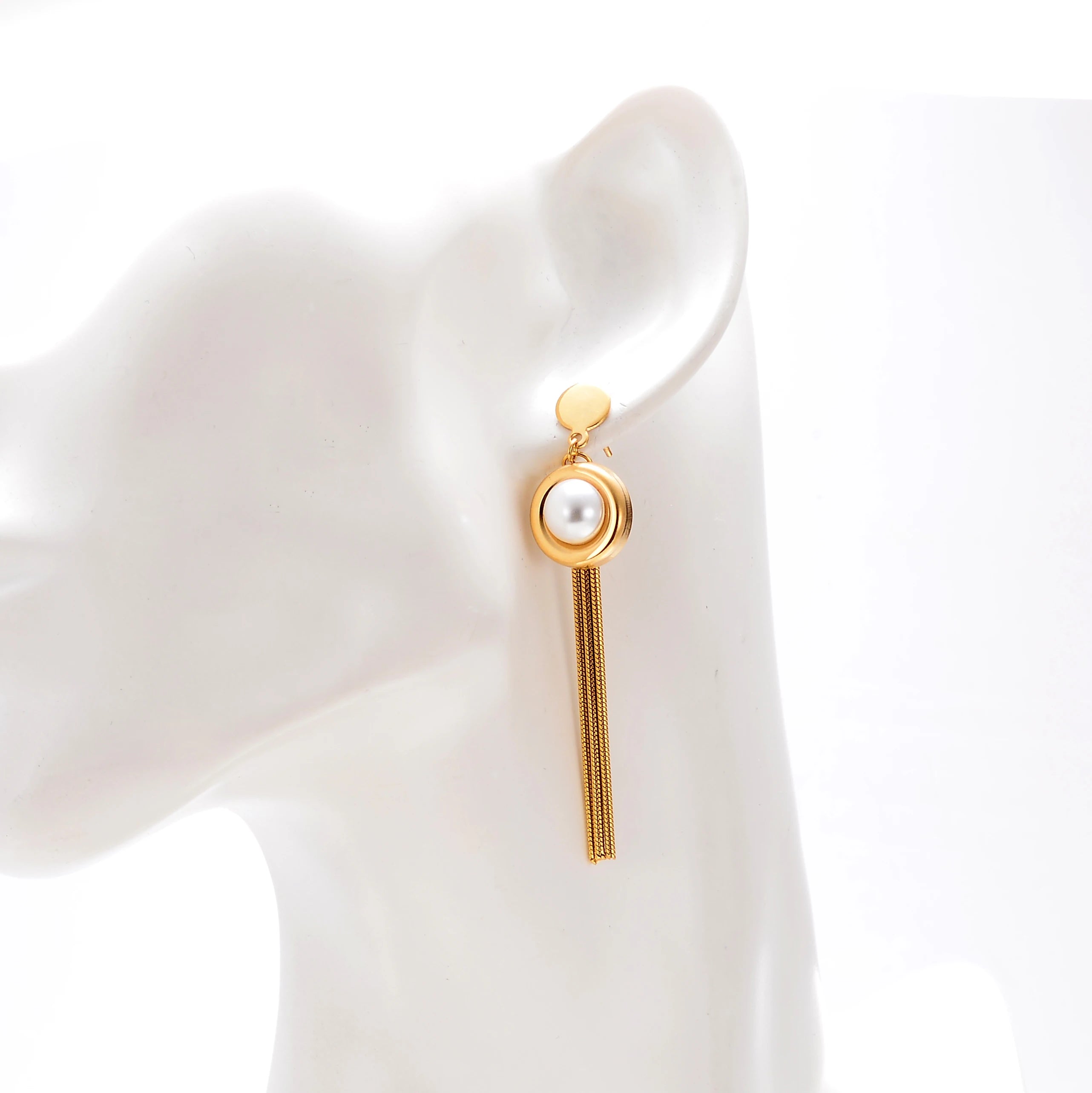 Trendy Customized Color Ball Shape Stainless Steel Women Drop Earrings Plastic Beads Unique Design Third Party Certified for