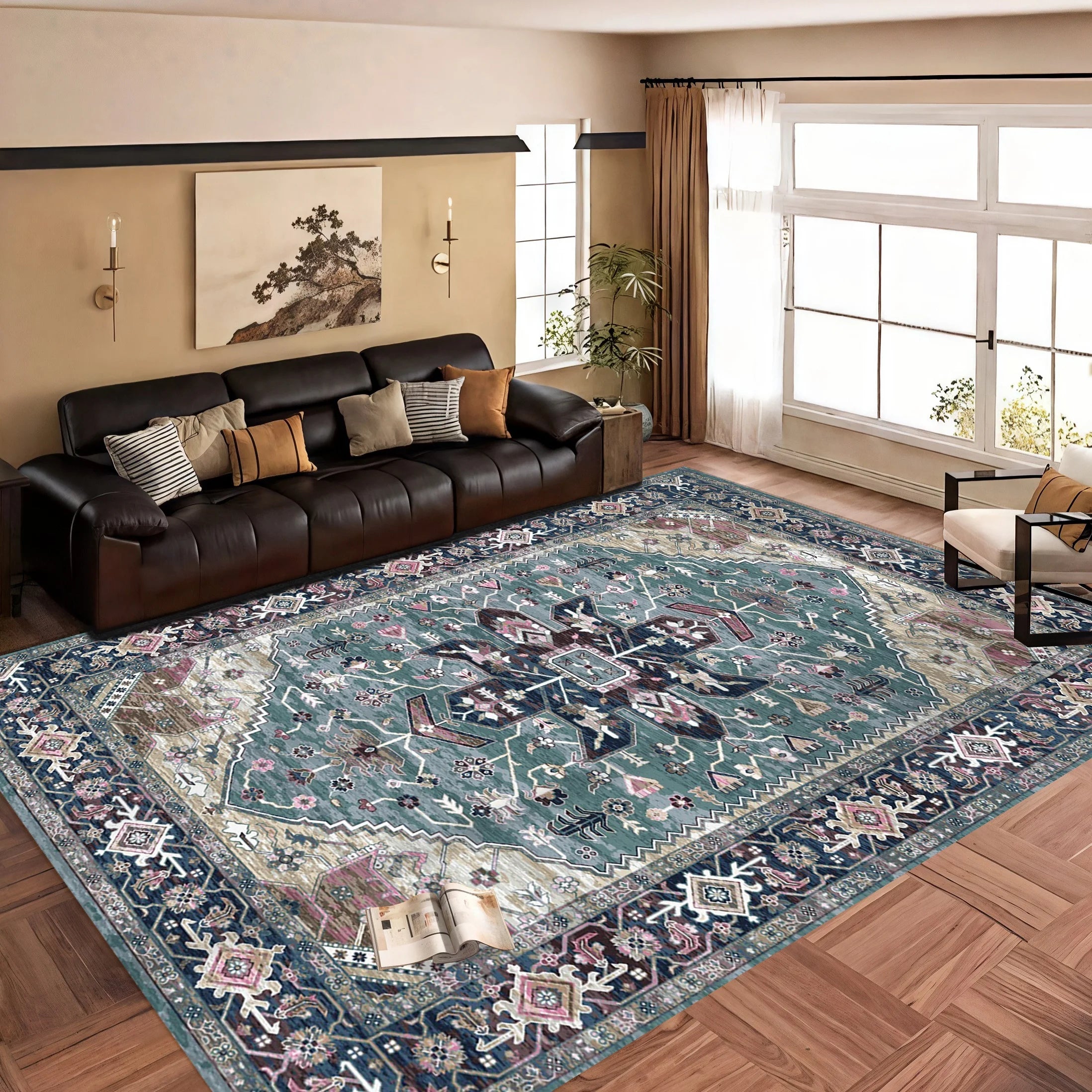 Factory Direct Sale Area Rugs Low Pile Soft Faux Cashmere Surface Anti-Slip & Washable Back Durable Easy Clean Wear Resistant