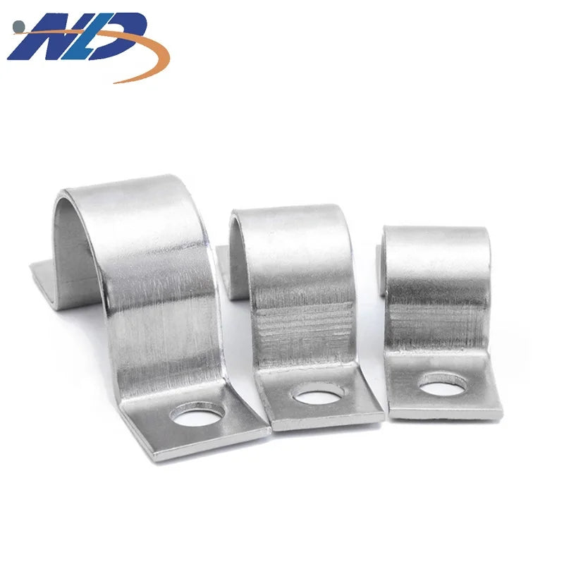 NLD Factory Price 304 Stainless Steel Strap 1/2''3/4'' U Type Pipe Saddle Clamps for Fixing Supporting