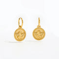 Fenny Fast Delivary Fashion Dainty Round Angel Pendant Hoop Earring for Women Wholesale Stainless Steel Ladies Jewelry