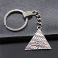 30x32mm Antique Silver Plated Antique Bronze Plated Zinc Alloy Pyramid the Eye of Horus Keychain for Gift P2-ABD-C13390