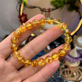 Wholesale Amber Jewelry Bracelet Round Beads Bracelet Adjustable Natural Piebald Amber Bracelet