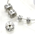100pcs/bag Stainless Steel Three Dimensional Spacer Beads Big Hole Micro Pave Tube Spacer Beads  for Bracelet DIY Jewelry Making