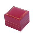 Luxury Red Leatherette Paper Ring Box Classical Design Jewelry Packaging Custom Logo Bracelet Case Jewelry Package Leather Boxes