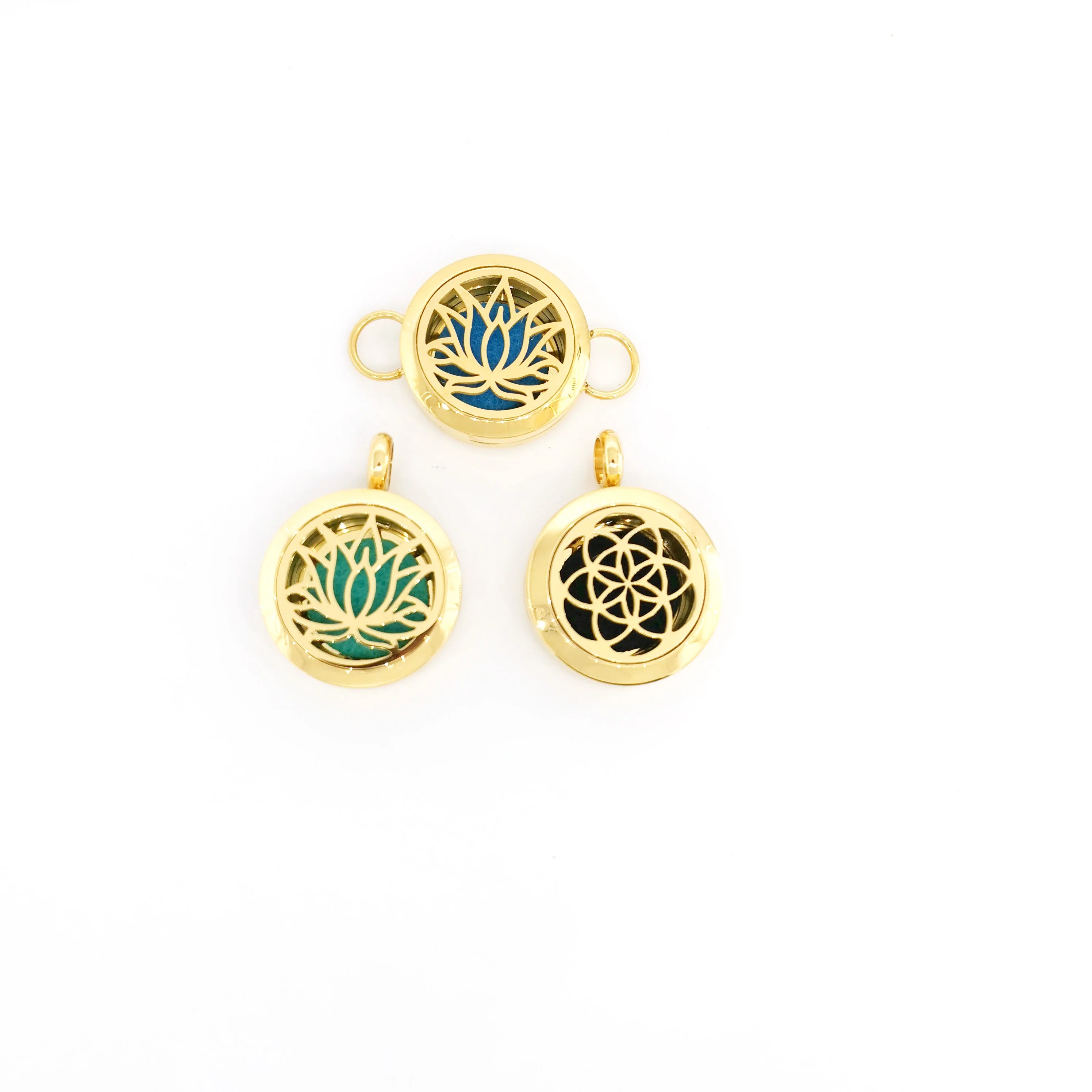 Aromatherapy Perfume Pendant Locket Gold Color Stainless Steel Essential Oil Diffuser Necklace Jewelry for Women Gift