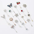 Creative Fashion Designer Long Pin Brooch Vintage Jewelry Ornament Sweater Scarf Suit Decorative Crystal Rhinestone Lapel Brooch