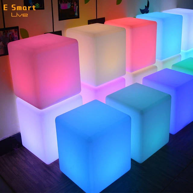 Modern 10W Rechargeable Lithium Battery Counter Stool 40CM Led Bars Plastic Bar Chair Contemporary Outdoor Living Room