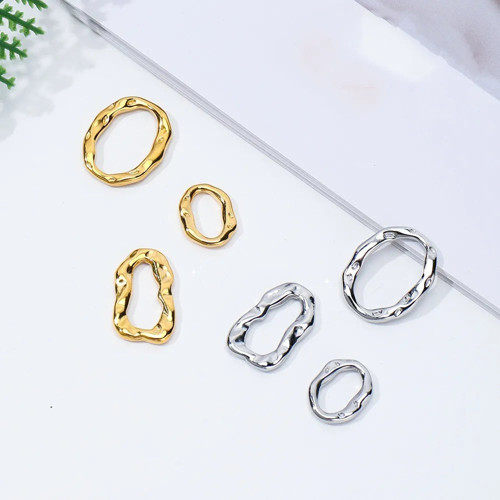 Stainless Steel Irregular Spacer Beads Ring for DIY Jewelry Making