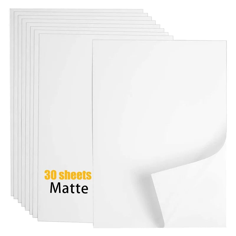 Wholesale Waterproof A4 White Matte Sticker Paper Printable Vinyl Sticker Paper for Inkjet & Laser Printer