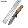 Promotion Edc Pocket Knife Steel Stainless Wooden Handle Tactical Folding Knife