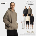 Men's Winter Fashion Hoodie Oversize Loose Fit Printed Solid Terry Boxy Short Width Polyester/Cotton Material Hooded Wear