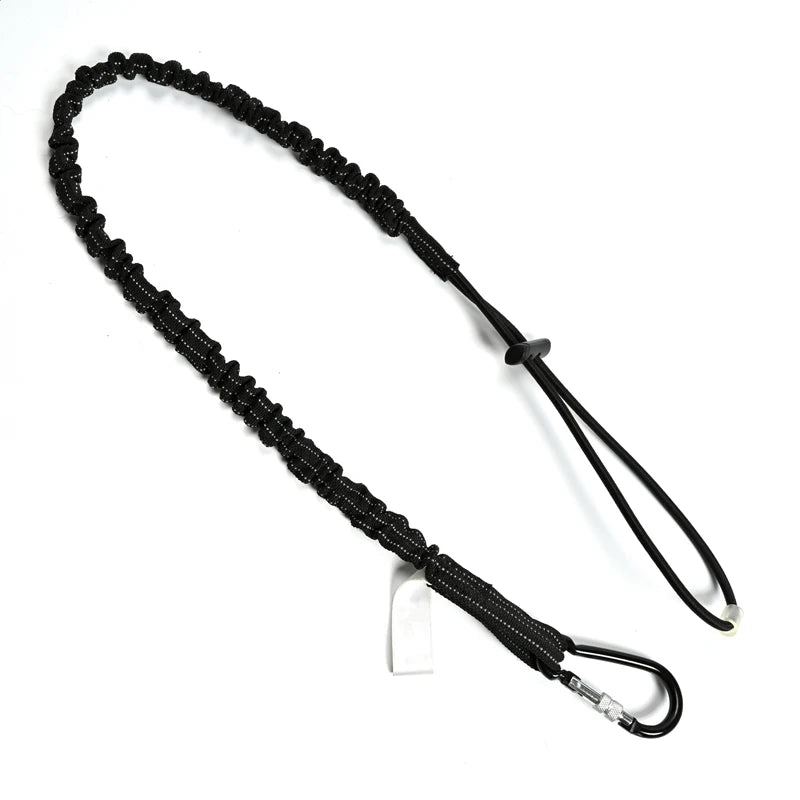 Black Custom  Wrist Lanyard Heavy Duty Retractable Tool Tethering Coiled Safety Lanyard Tool Crimp Carabiner for Tool Lanyard