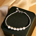 Pulsera Handmade Wholesale Sterling Silver Baroque Luxury Freshwater Pearl Bracelet Women Pearl Bracelet