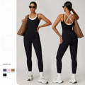 Women's One Piece Jumpsuit Patchwork Tummy Control Bodysuit with Sleeveless Yoga Design Breathable and Lightweight Rompers