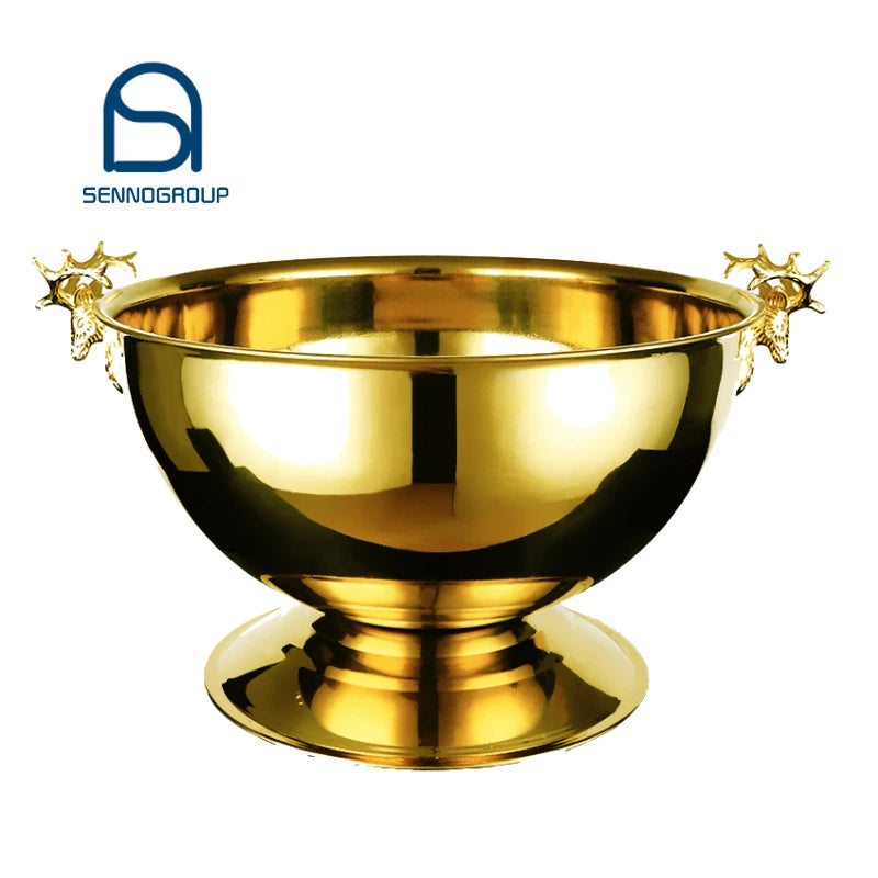Stainless Steel Deer Head champagne Barrel European Style Large Capacity Red Wine Barrel Restaurant Ice Bucket bar KTV Beer bar