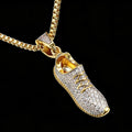 Bling Hip Hop Rapper Jewelry Iced Out Brass Cubic Zirconia Sneaker Pendant  for Loved Sporter