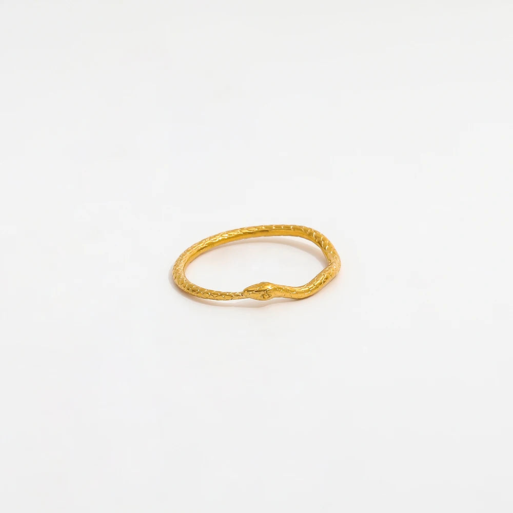 Joolim High End 18K Gold Plated Stainless Steel Snake Dainty Rings for Women Finger Ring Fashion Jewelry Wholesale