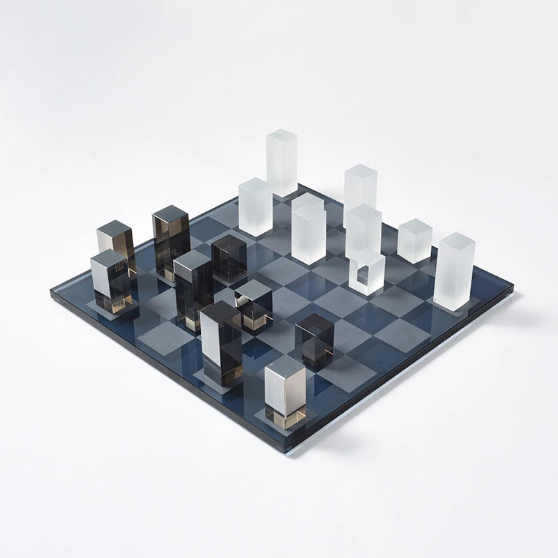 Luxury Square Decorative Other Home Decor Set Crystal Chessboard Home Desktop Ornaments