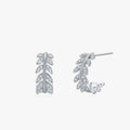 Ailmay 100% 925 Sterling Silver Fashion Dazzling Zircon Leaf Stud Earrings for Women Wedding Statement Fine Jewelry Brincos