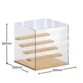 Multi-Layer Clear PS+Wooden Square Display Case Door Assembly Countertop Box Storage Cube Organizer Dustproof Protection