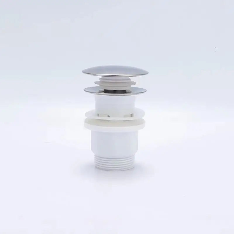Pop up Basin Waste Drain - Plastic Push Down Sink Drainer with Stainless Steel Cover 3.5 Inch Bathroom Sink Stopper