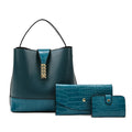 2023 Luxury Women's Handbags Set Customizable Purses Zipper Closure Casual Tote 3 Pieces Fashionable PU Material Stone Pattern