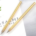 High End Free Sharpen Inkless Pencil Forever Papelaria Anodized Gold Eternal Pen Luxury Brass Everlasting Pencil