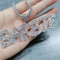 Personalize Custom Name Tennis Chain Gold Plated Iced Out Baguette Zircon CZ Full Rhinestone DIY Letter Name Necklace Jewelry