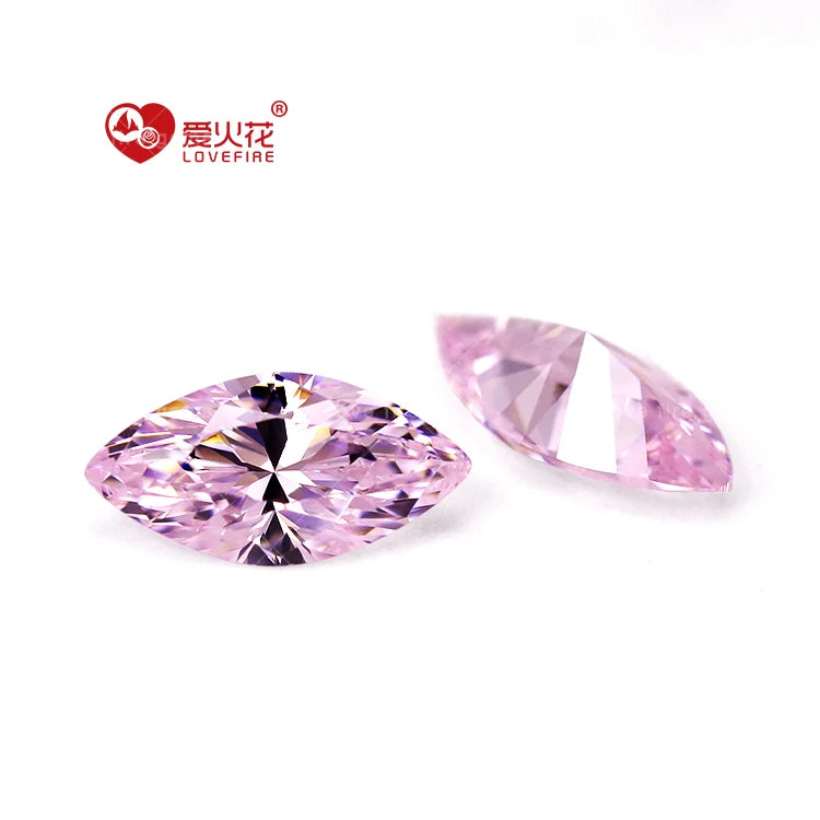 Fast Shipping 5A Grade Loose Gemstone Cz Diamonds Marquise Diamond Cut Light Pink CZ Zircon Cubic Zirconia