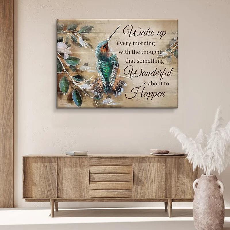 Wholesale Hummingbird Flower Wall Art Watercolor Digital Printed Canvas Painting for Home Decor