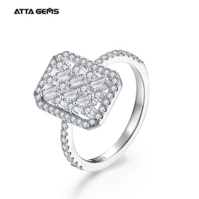 Custom Jewelry D Color VVS Moissanite 925 Sterling Silver Wedding Engagement Ring for Women