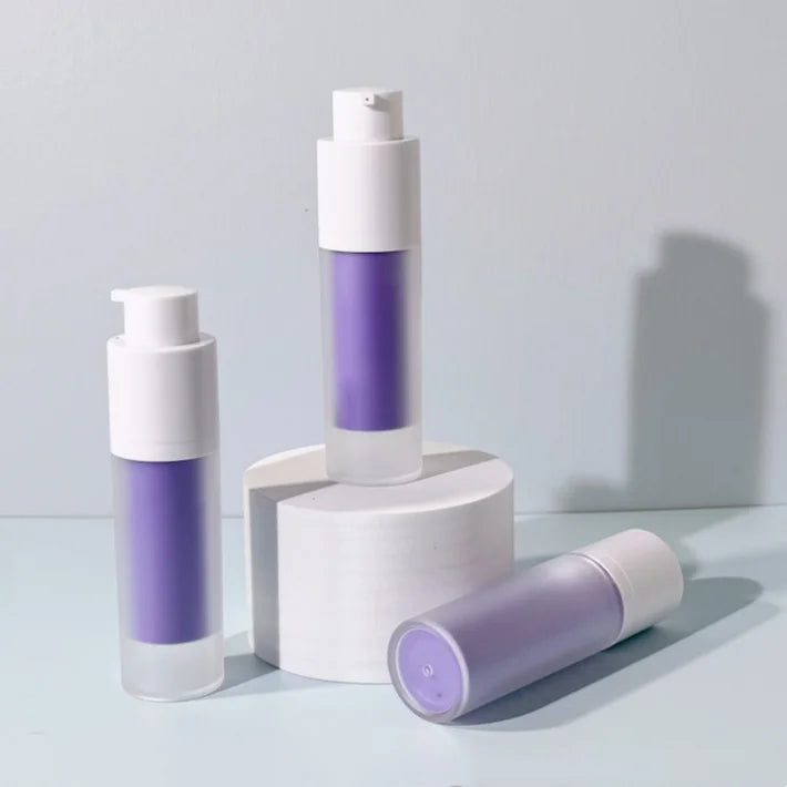 15ml 30ml 50ml Frosted Purple Face Care Cosmetic Packaging Plastic Airless Pump Bottles Lotion Serum Bottle