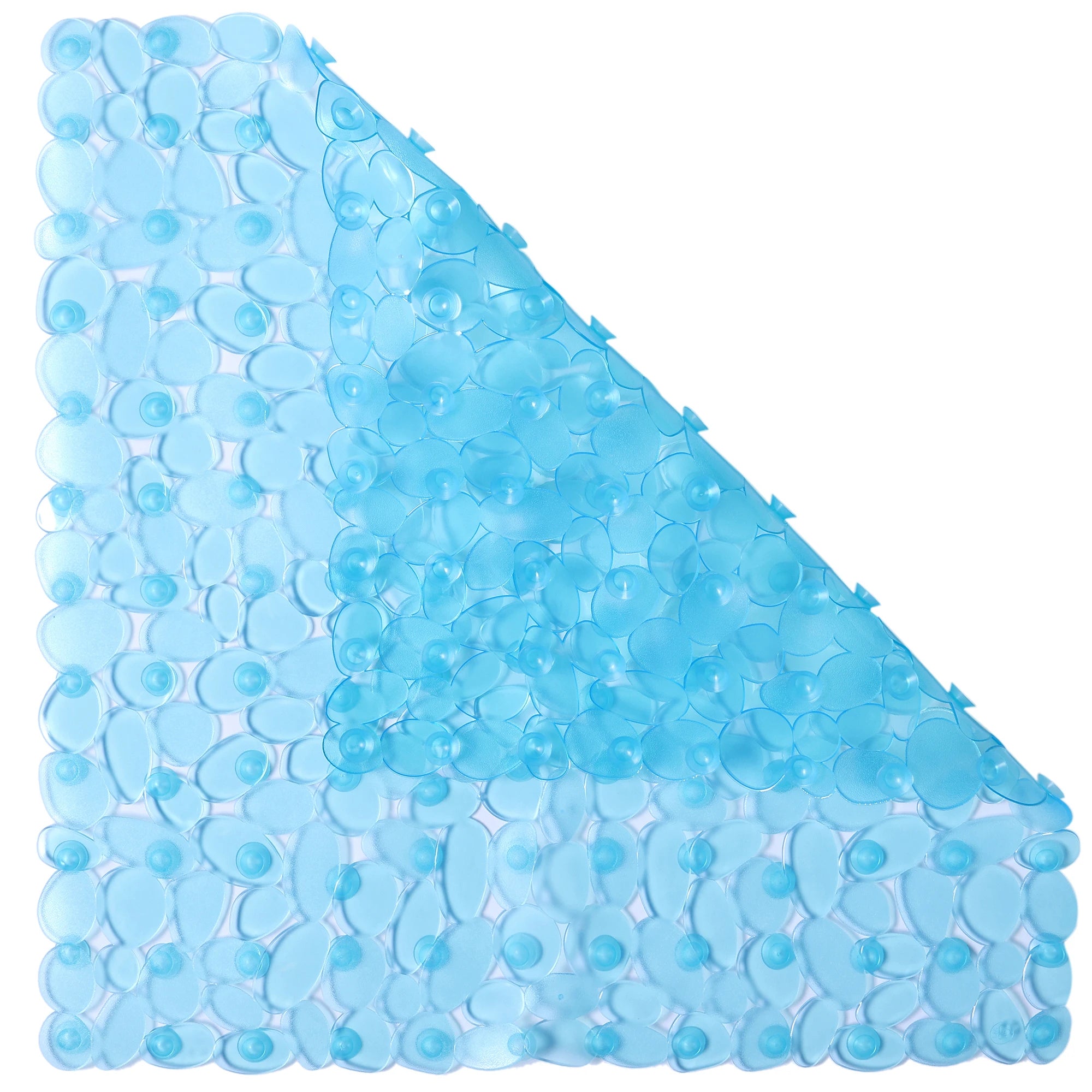 54x54cm Square Pebble Design Shower Mat Non Slip PVC Machine Washable Suction Cup Safety Non Slip Bath Shower Mats for Inside