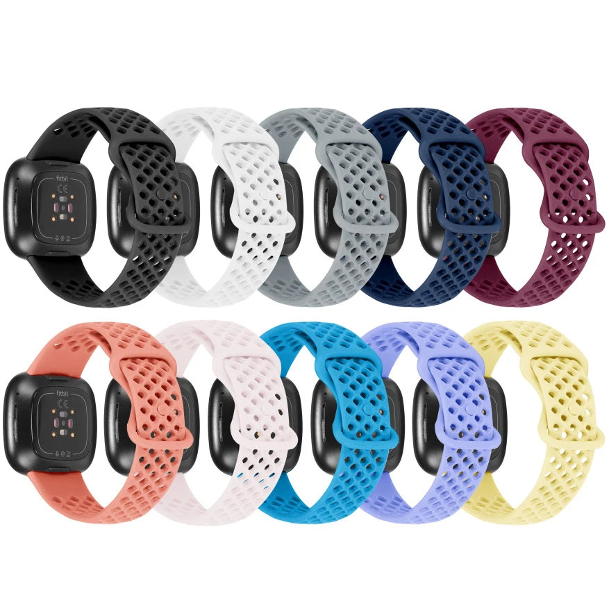 IVANHOE Fashion Strap for Fitbit Versa 3 4 Sense 2 Soft TPU Silicone Smart Watchband Waterproof Breathable Bracelet Latest Style