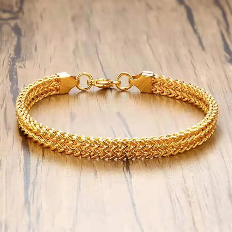 Nabest Waterproof 18K Gold Plated Stainless Steel Hip Hop Chain Bracelet for Women Men Wedding Jewelry