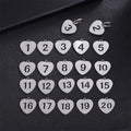 Promotion Custom Logo Diameter 23mm Hollowed Heart Number ID Tags 1 to 20 Number Tag Metal Key Chains Label ID Numbered KeyRing