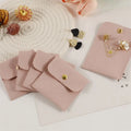 PUPPYSEW Pink  Microfiber Jewelry Bag Handmade Jewelry Packaging Pouch with Snap Button Jewelry Packing Bag