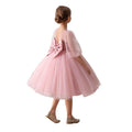 New Design Big Bow Beading Net Layers Flower Girl Dresses Wedding Floor Length Girls Pageant Dresses for Party